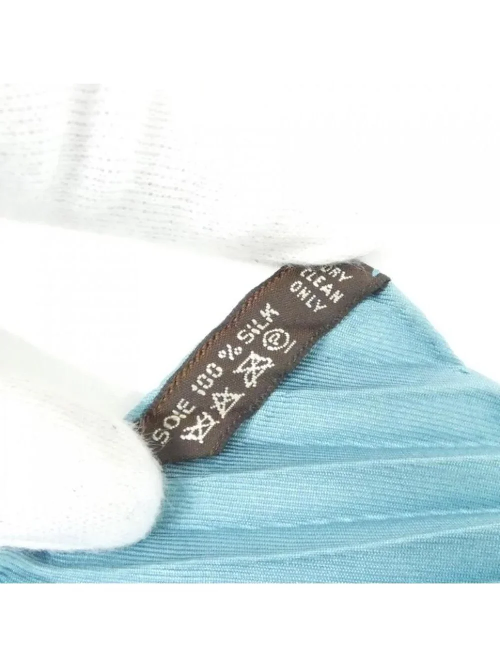 ★SOLD★ Hermes Pleated Scarf Scarves Blue - Picture 7 of 7